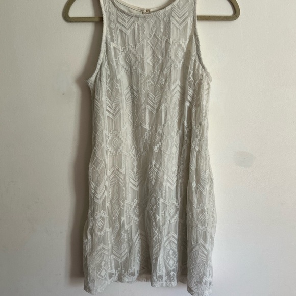 Stylish Cream Sleeveless Dress - Picture 1 of 4